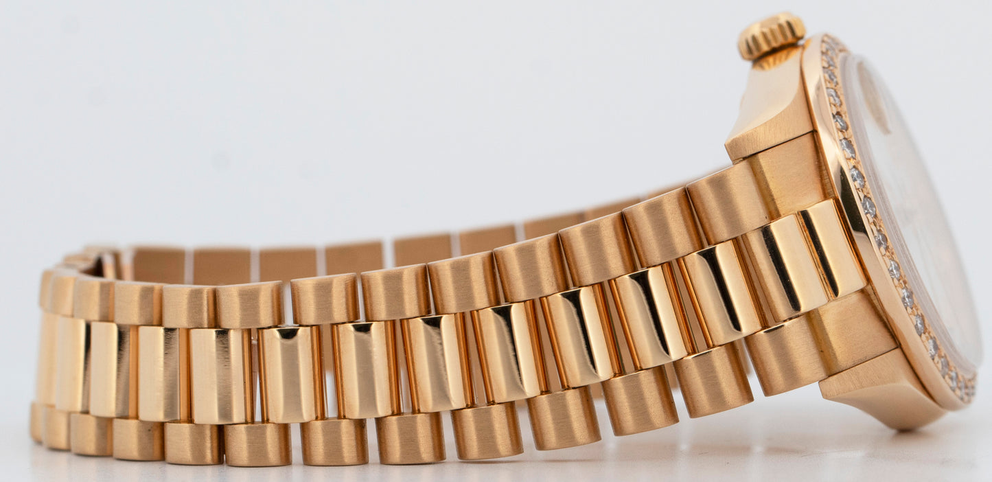 PAPERS Rolex DateJust President MOP DIAMOND 31mm 18K Yellow Gold 68278 BOX