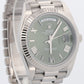 Rolex Day-Date 40mm OLIVE ROMAN Green President 18K White Gold 228239 Watch BOX