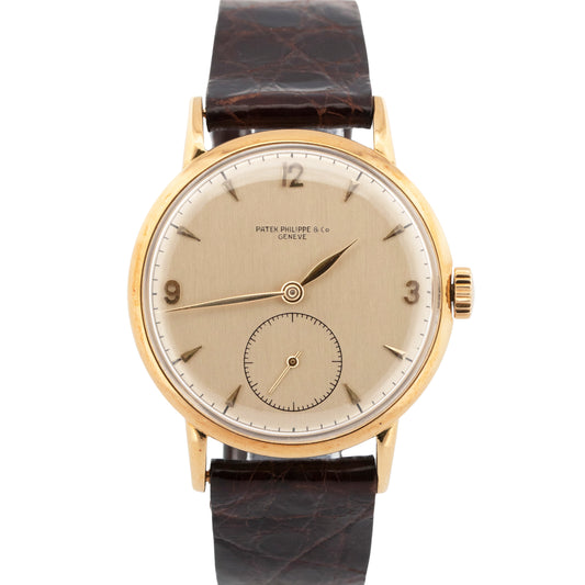 Patek Philippe Calatrava 35mm SILVER Manual 18K Yellow Gold Leather 1513/000J