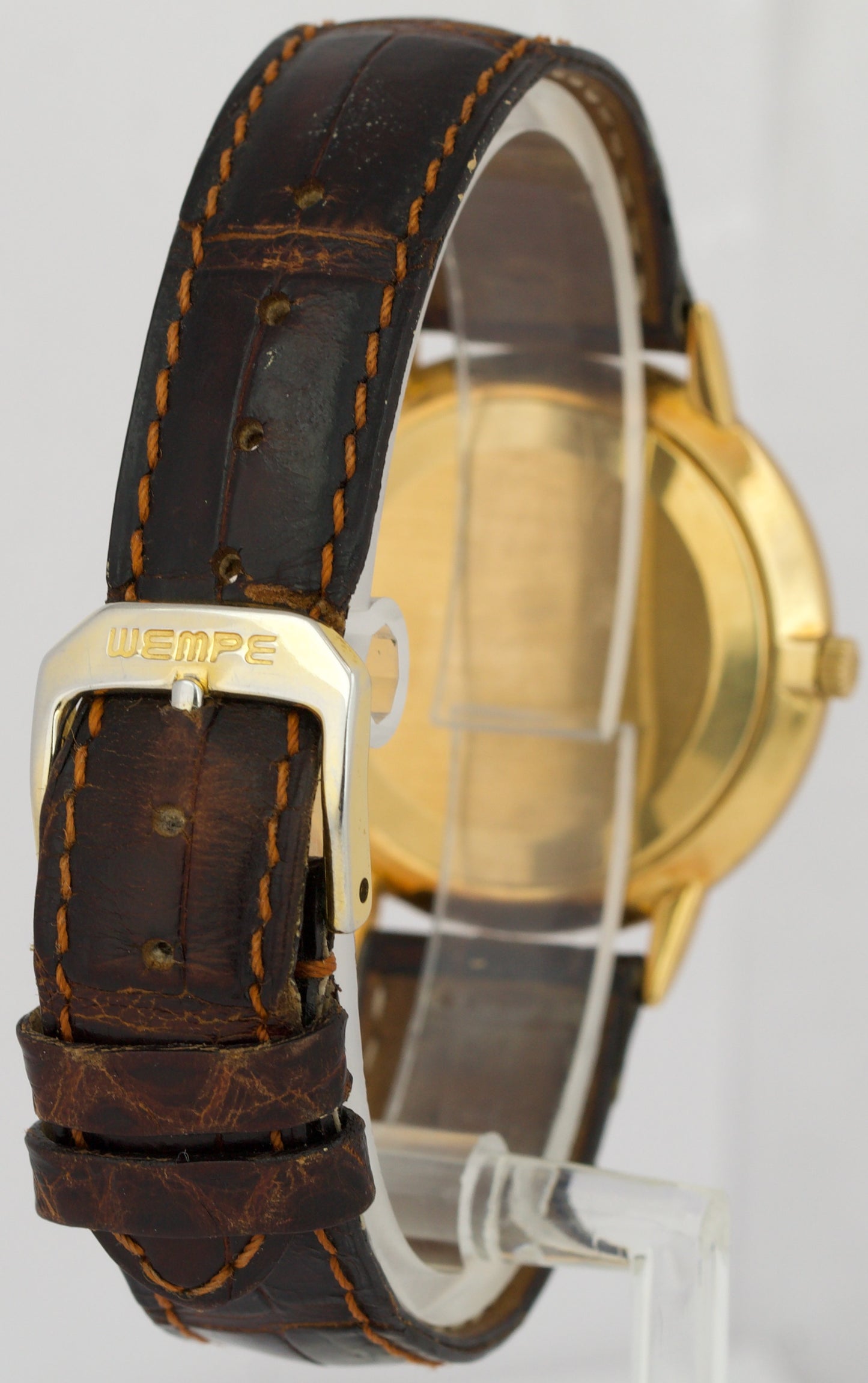 VINTAGE PAPERS Patek Philippe Calatrava 33mm PORCELAIN 18K Yellow Gold 3893 BOX