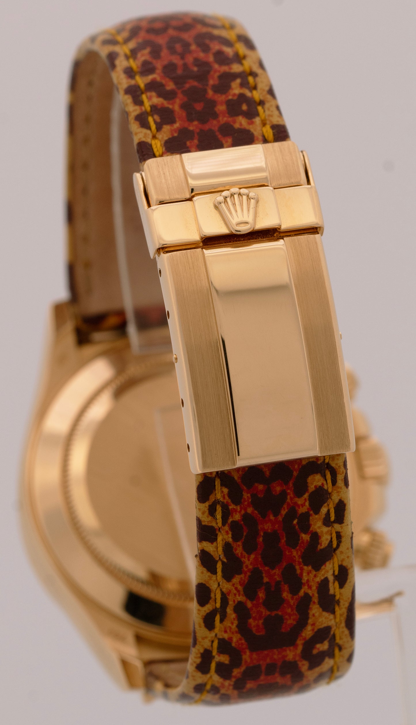 Rolex Daytona Yellow Gold FACTORY ORANGE SAPPHIRE DIAMOND Watch 116598 SACO B+P