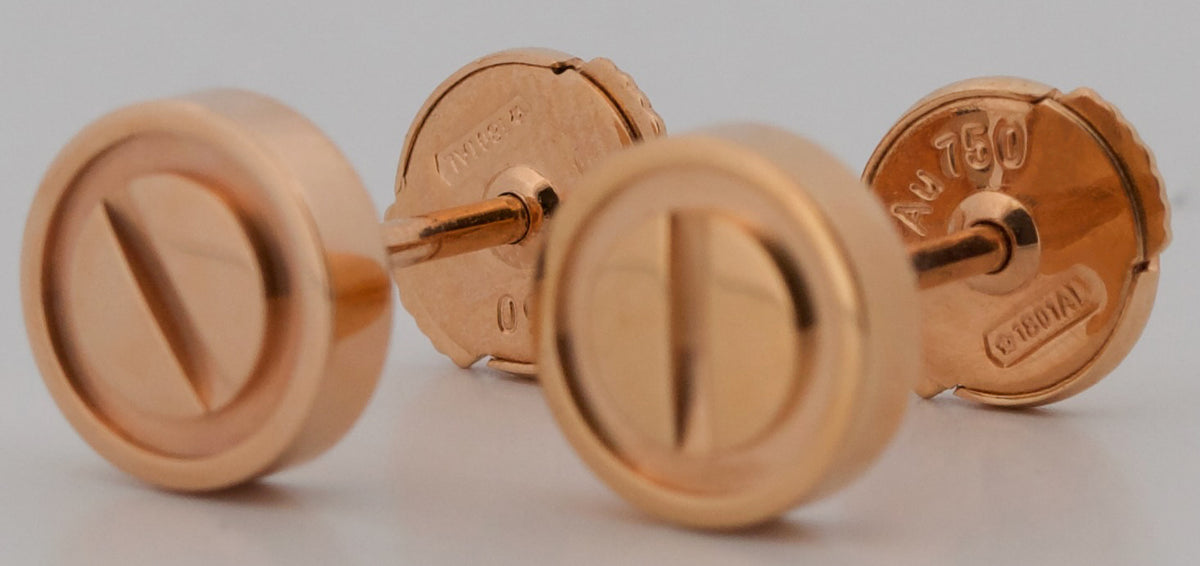 2026 Cartier Love Stud Earrings 18K Rose Gold Box Papers