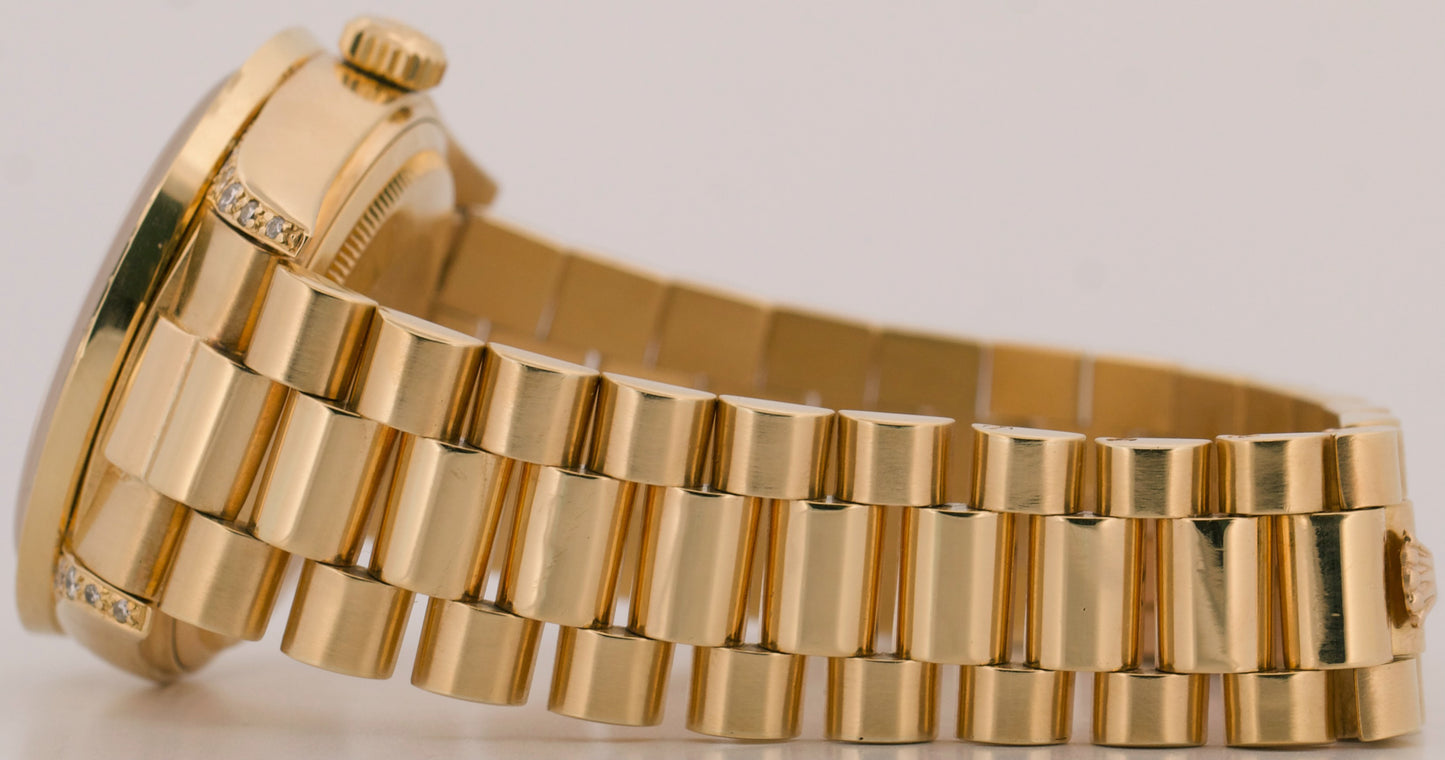 1985 Rolex Day-Date President CHAMPAGNE DIAMOND 18K Yellow Gold 36mm 18038 BOX