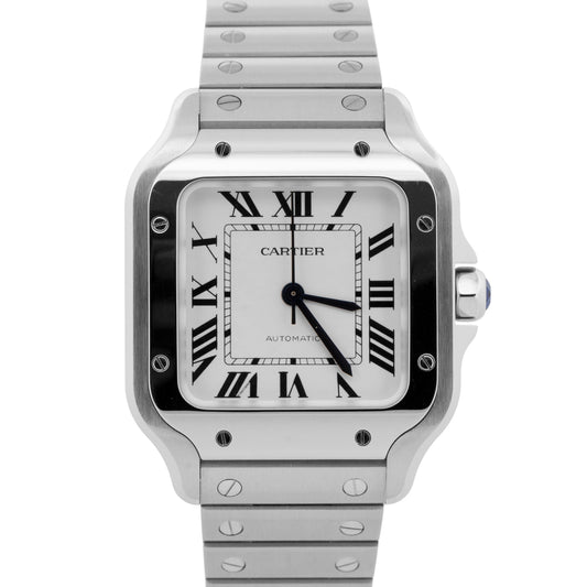 2026 Cartier Santos de Cartier Medium 4075 / WSSA0029 White 35.1mm Box Papers