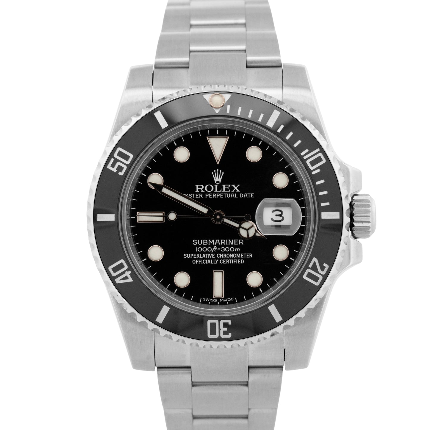 PAPERS Rolex Submariner Date BLACK Stainless Steel 40mm Watch 116610 LN BOX