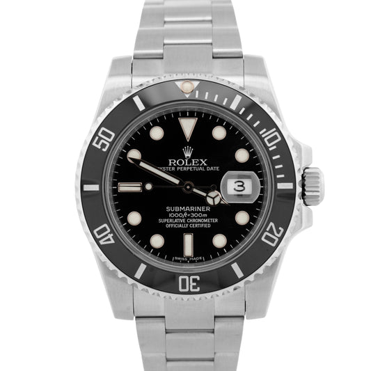 PAPERS Rolex Submariner Date BLACK Stainless Steel 40mm Watch 116610 LN BOX