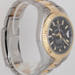 Rolex Sky-Dweller Two-Tone 18K Yellow Gold Steel Black 42mm 326933 Oyster Watch