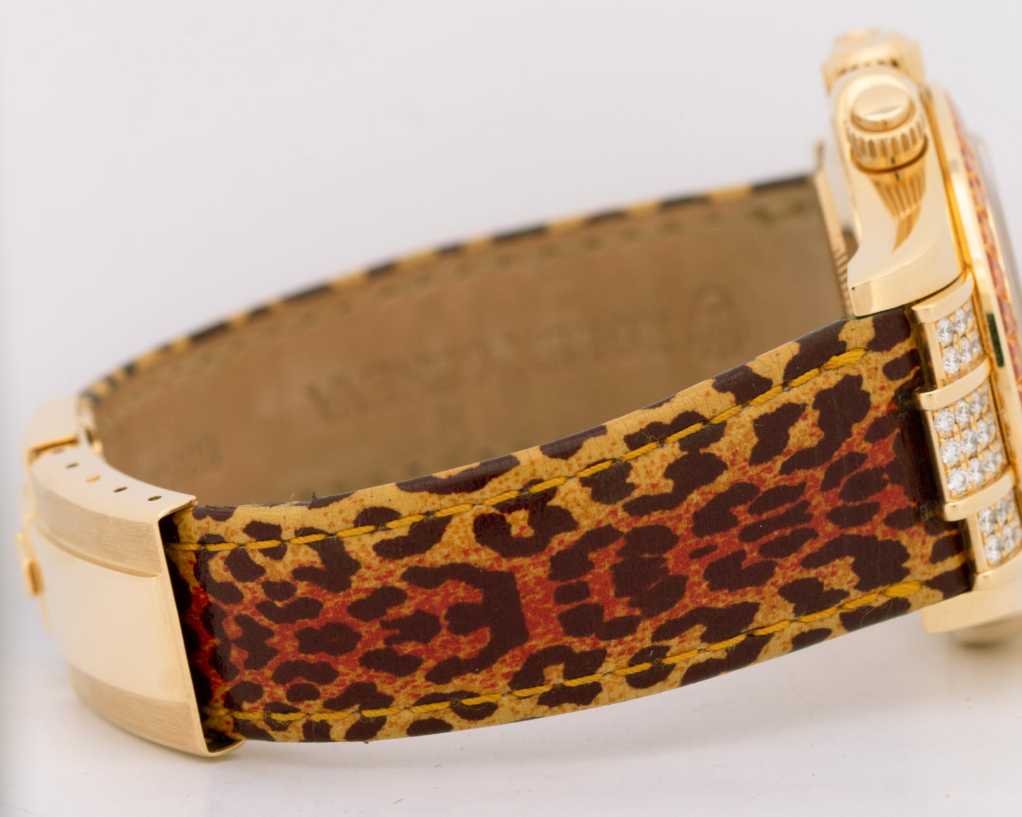 Rolex Daytona Yellow Gold FACTORY ORANGE SAPPHIRE DIAMOND Watch 116598 SACO B+P