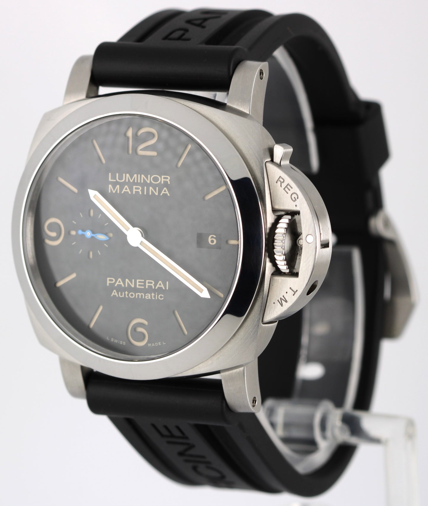 Panerai Luminor Marina 1950 PAPERS Steel Black 44mm PAM01312 Rubber Watch BOX
