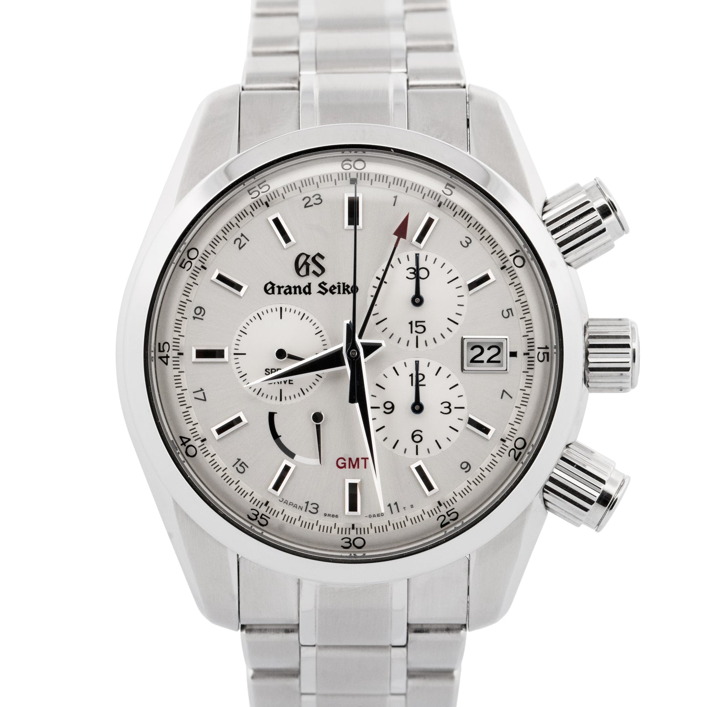 Grand Seiko Sport Spring Drive GMT 43mm Chronograph Steel Date Watch SBGC201 BOX