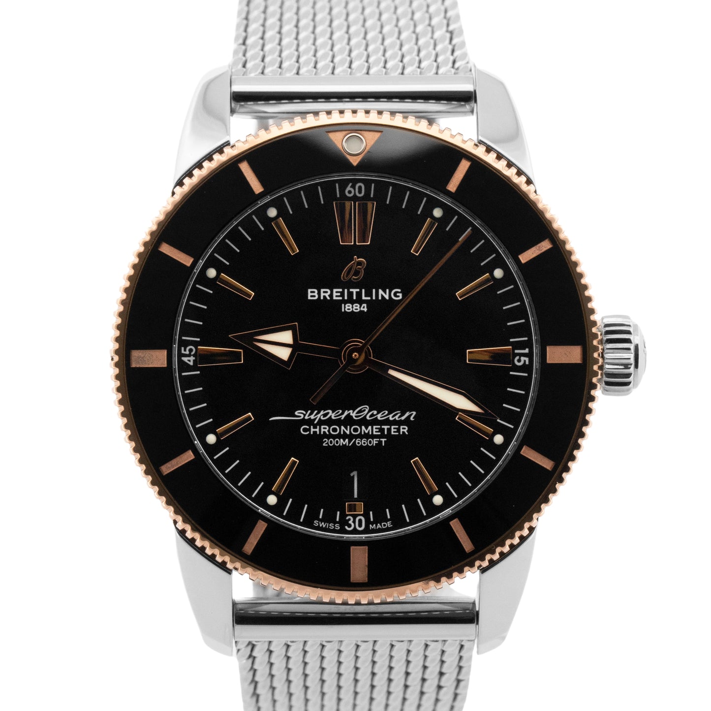 PAPERS Breitling Superocean Heritage II B20 44mm Rose Gold Black UB2030 BOX