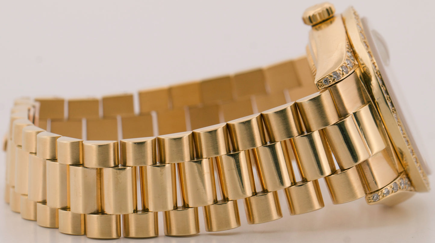 1985 Rolex Day-Date President CHAMPAGNE DIAMOND 18K Yellow Gold 36mm 18038 BOX
