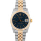 Rolex DateJust 31mm Midsize Two-Tone BLUE 18K Yellow Gold Fluted Watch 68273