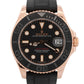 PAPERS Rolex Yacht-Master Black 18K Rose Gold Oysterflex 37mm Watch 268655 BOX