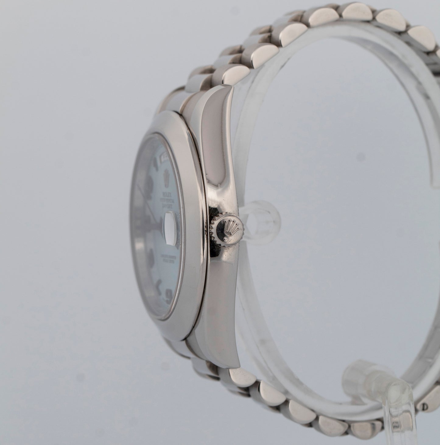 Rolex Day-Date Presidential GLACIER BLUE 41mm Arabic Platinum 218206 Watch BOX