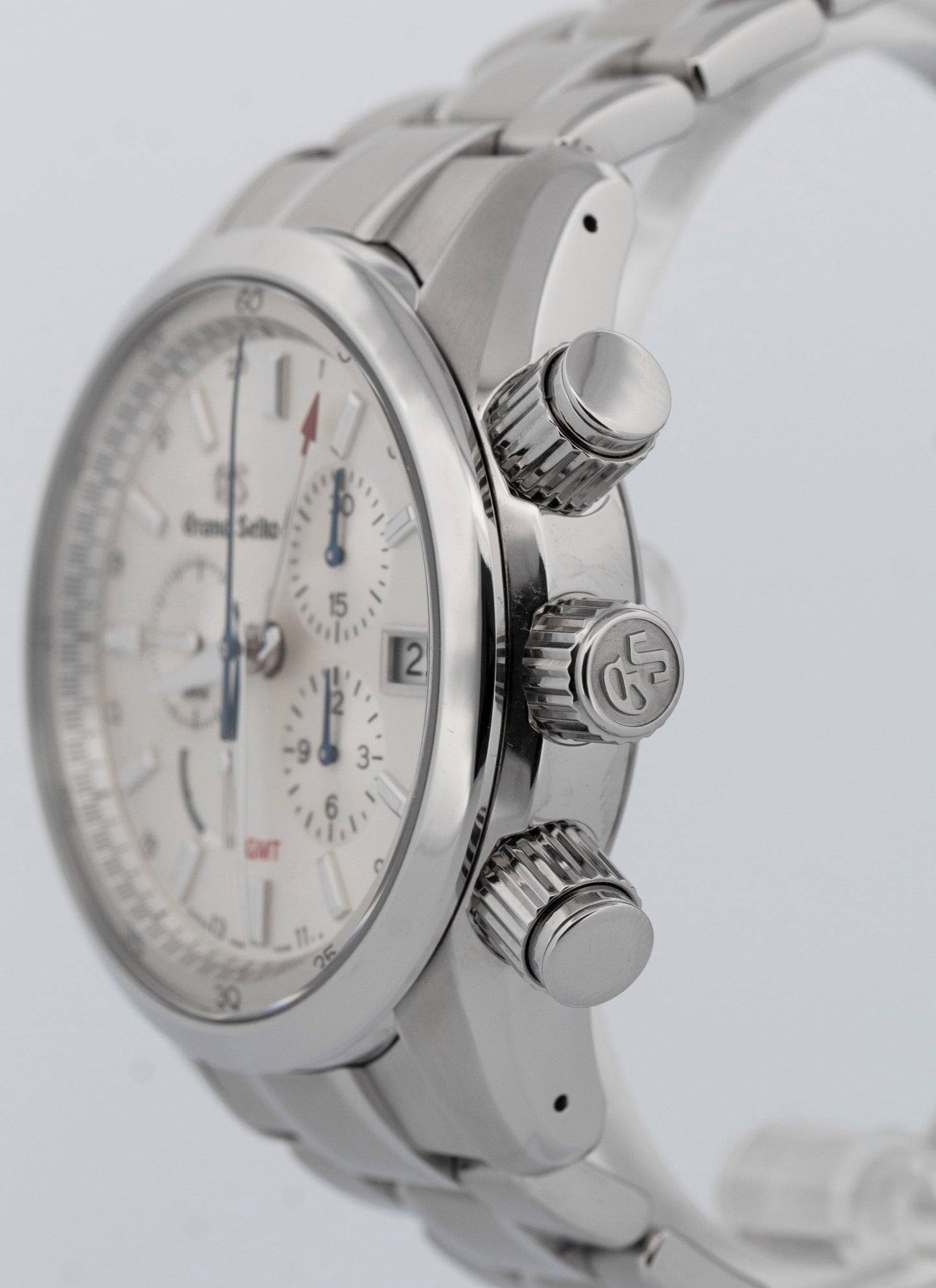 Grand Seiko Sport Spring Drive GMT 43mm Chronograph Steel Date Watch SBGC201 BOX