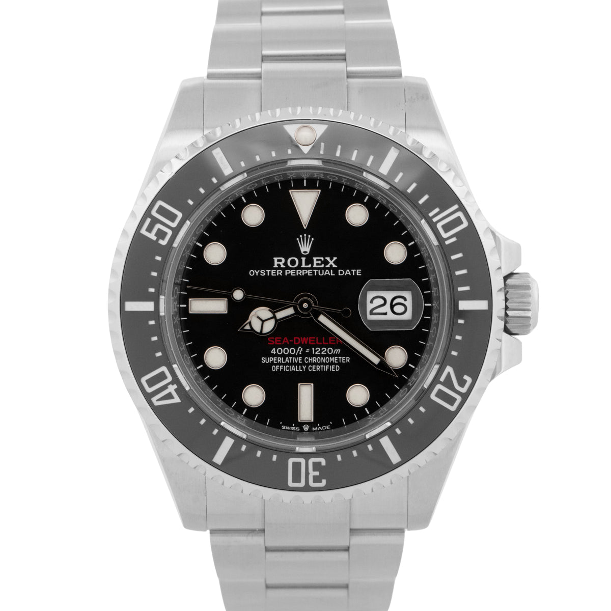 2021 Rolex Sea-Dweller Red 126600 Stainless Steel Black 43mm Watch Box Papers