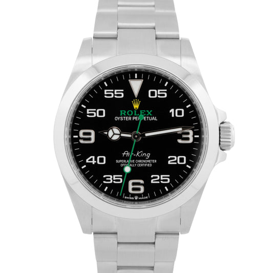 2023 PAPERS Rolex Air-King BLACK Stainless Steel 40mm 126900 Watch BOX