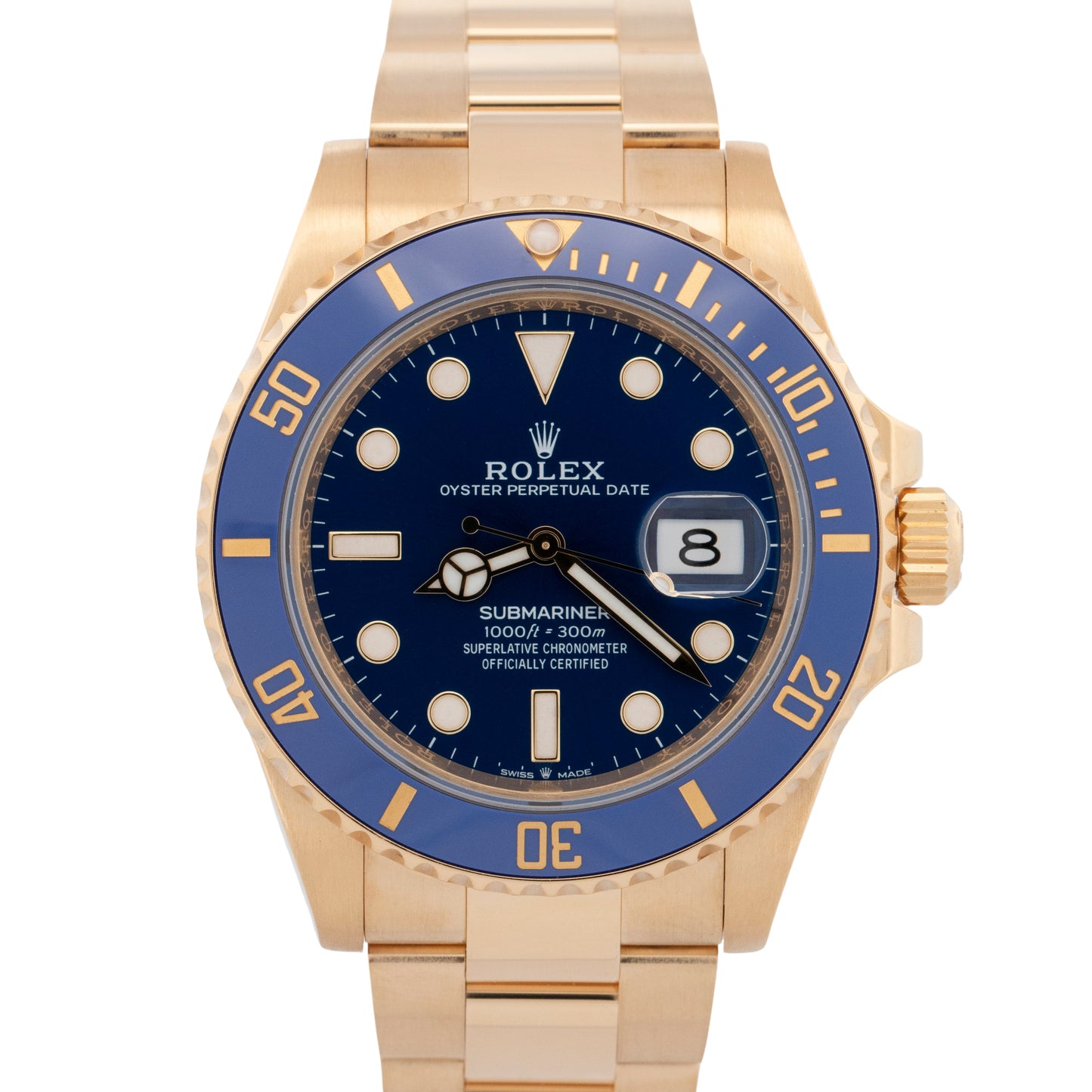 2024 PAPERS Rolex Submariner Date BLUE 18K Yellow Gold 41mm 126618 LB Watch BOX