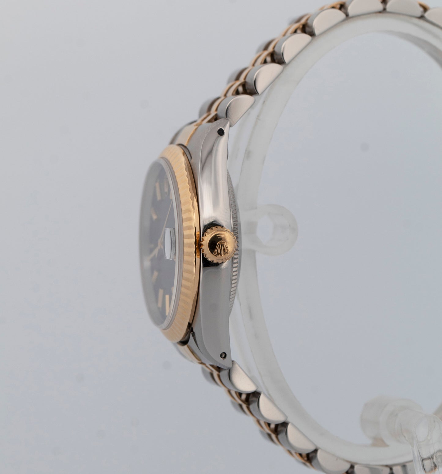 Rolex DateJust 31mm Midsize Two-Tone BLUE 18K Yellow Gold Fluted Watch 68273