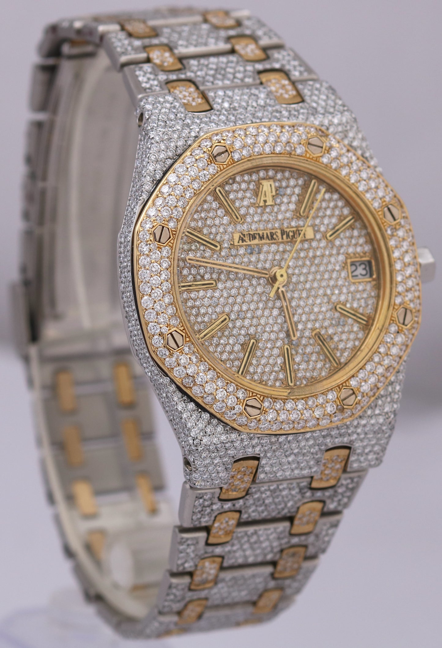 Audemars Piguet Royal Oak PAVE DIAMOND Two-Tone 18K Gold Steel 35mm 14100SA