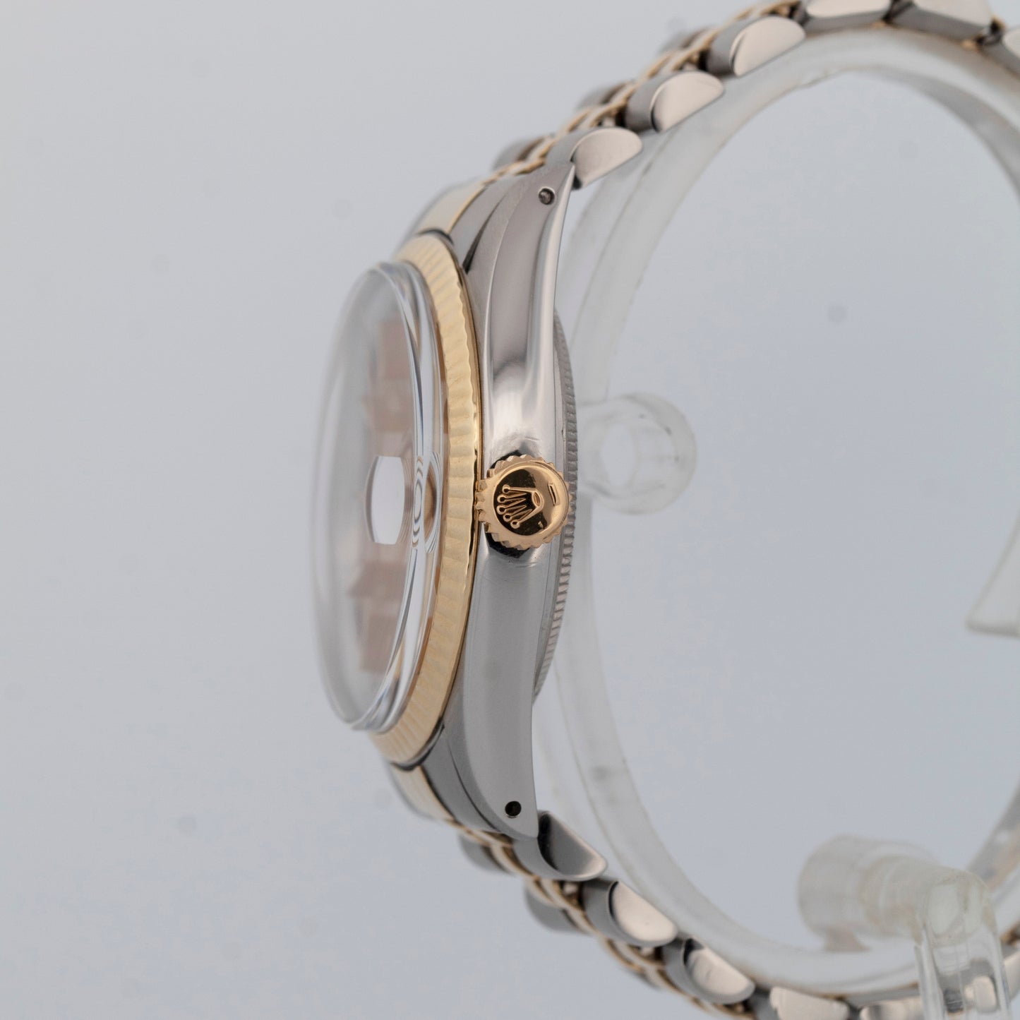 Rolex DateJust 36mm Champagne LINEN Two-Tone 14K Yellow Gold Steel Watch 16013