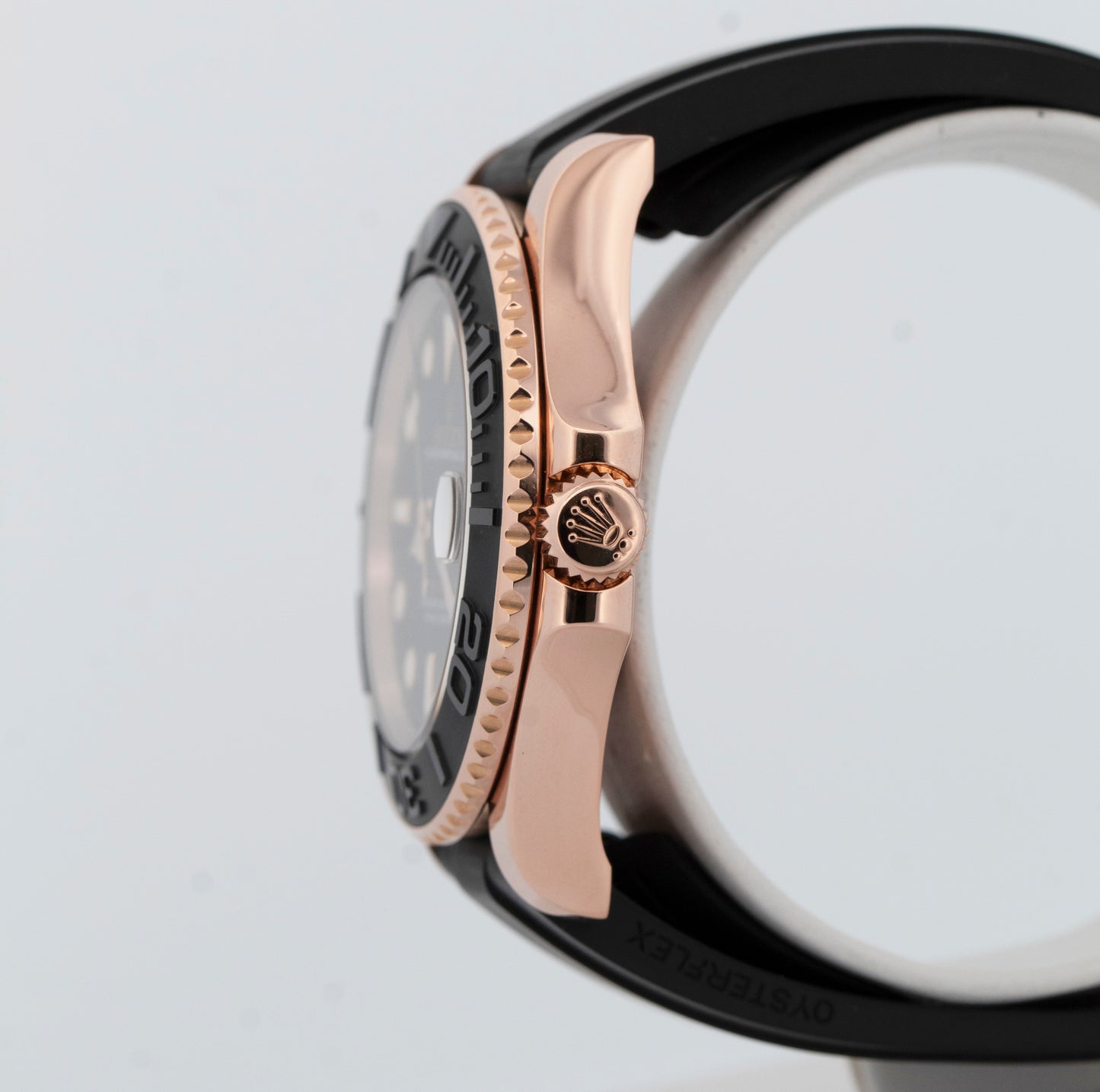 PAPERS Rolex Yacht-Master Black 18K Rose Gold Oysterflex 37mm Watch 268655 BOX