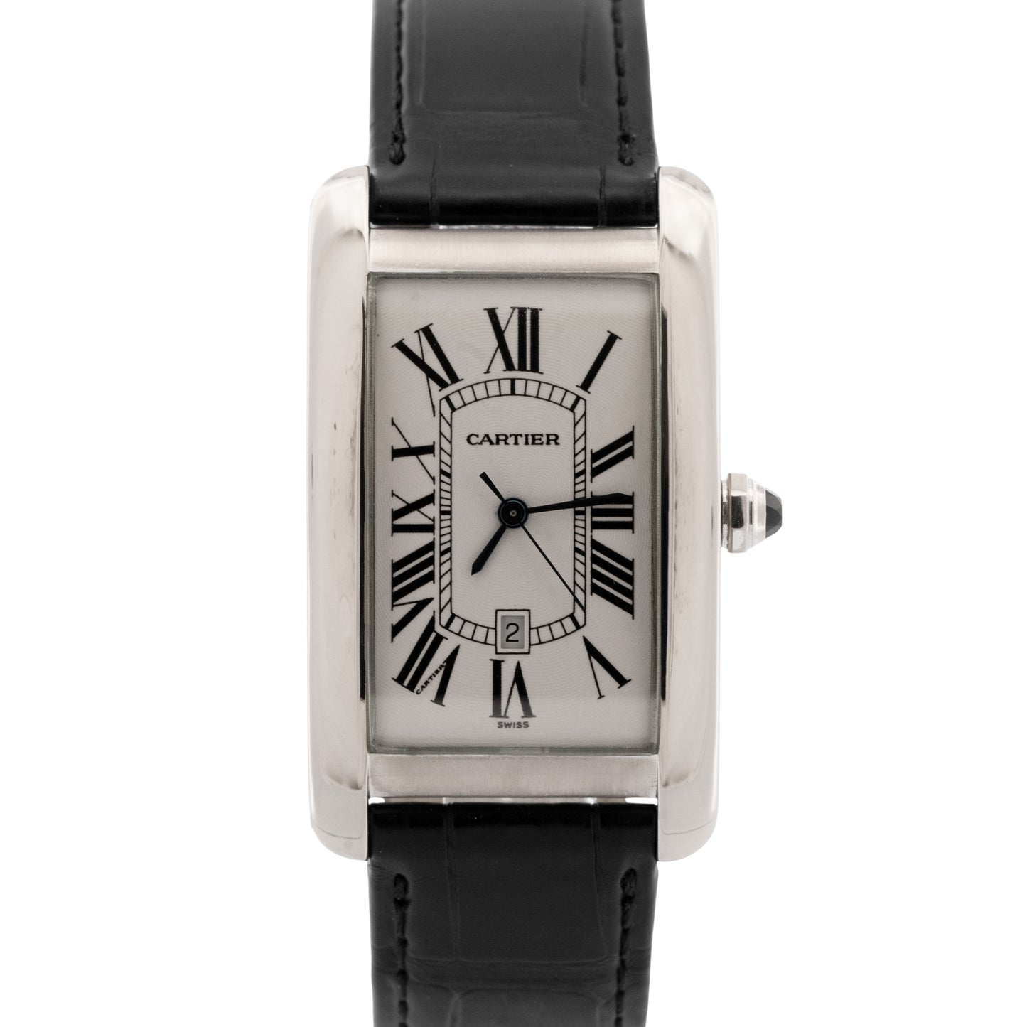 Cartier Tank Américaine WHITE 18K White Gold 26mm x 45mm 1741 Watch BOX