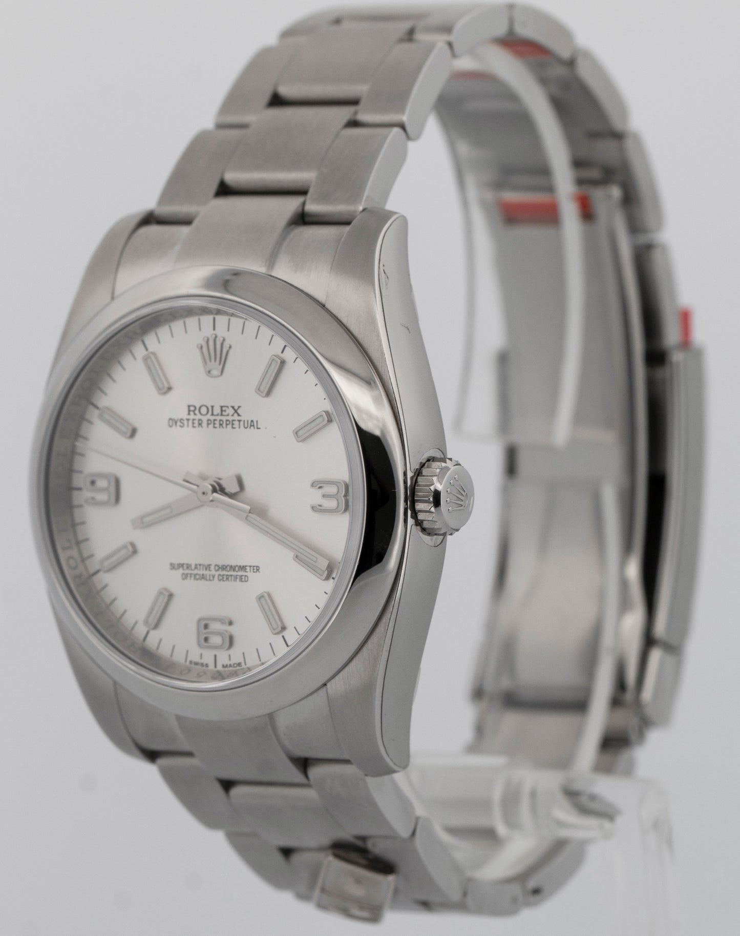 DOMINOS 2015 PAPERS NOS STICKERED Rolex Oyster Perpetual Silver 36mm 116000 BOX
