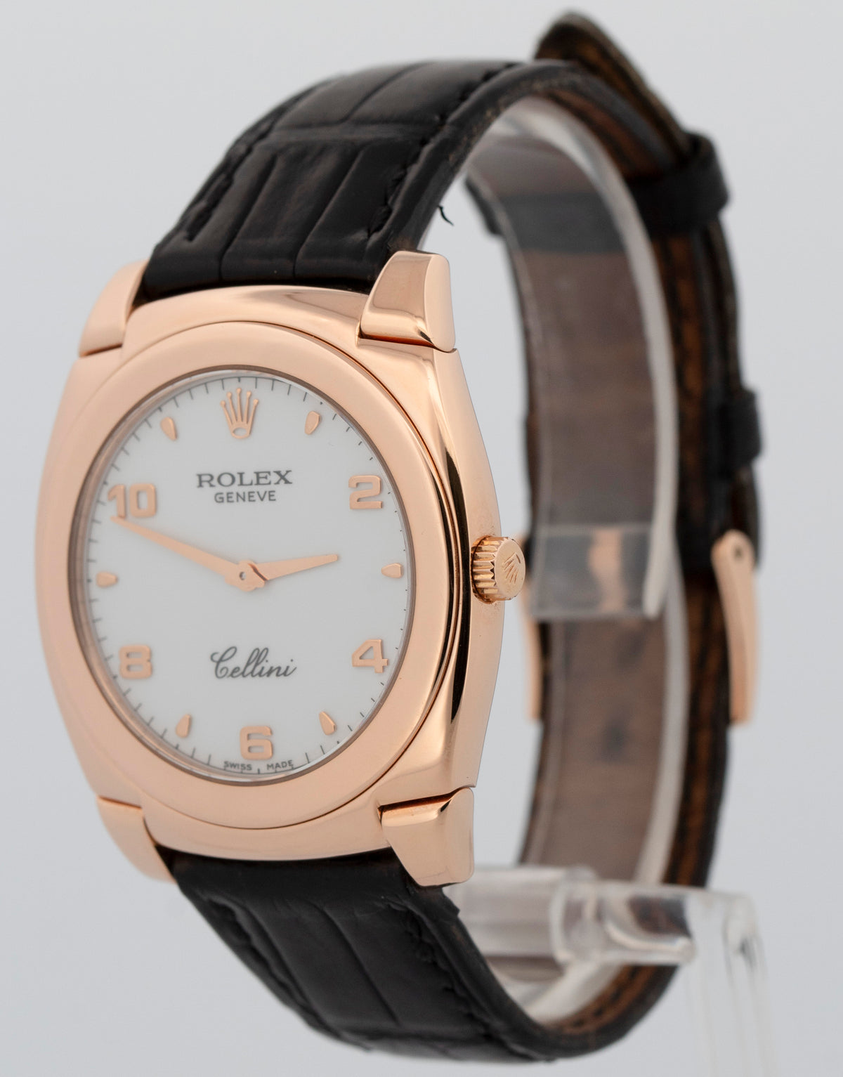 Rolex Cellini Cestello 5330/5 White 18K Rose Gold Manual 36mm Watch