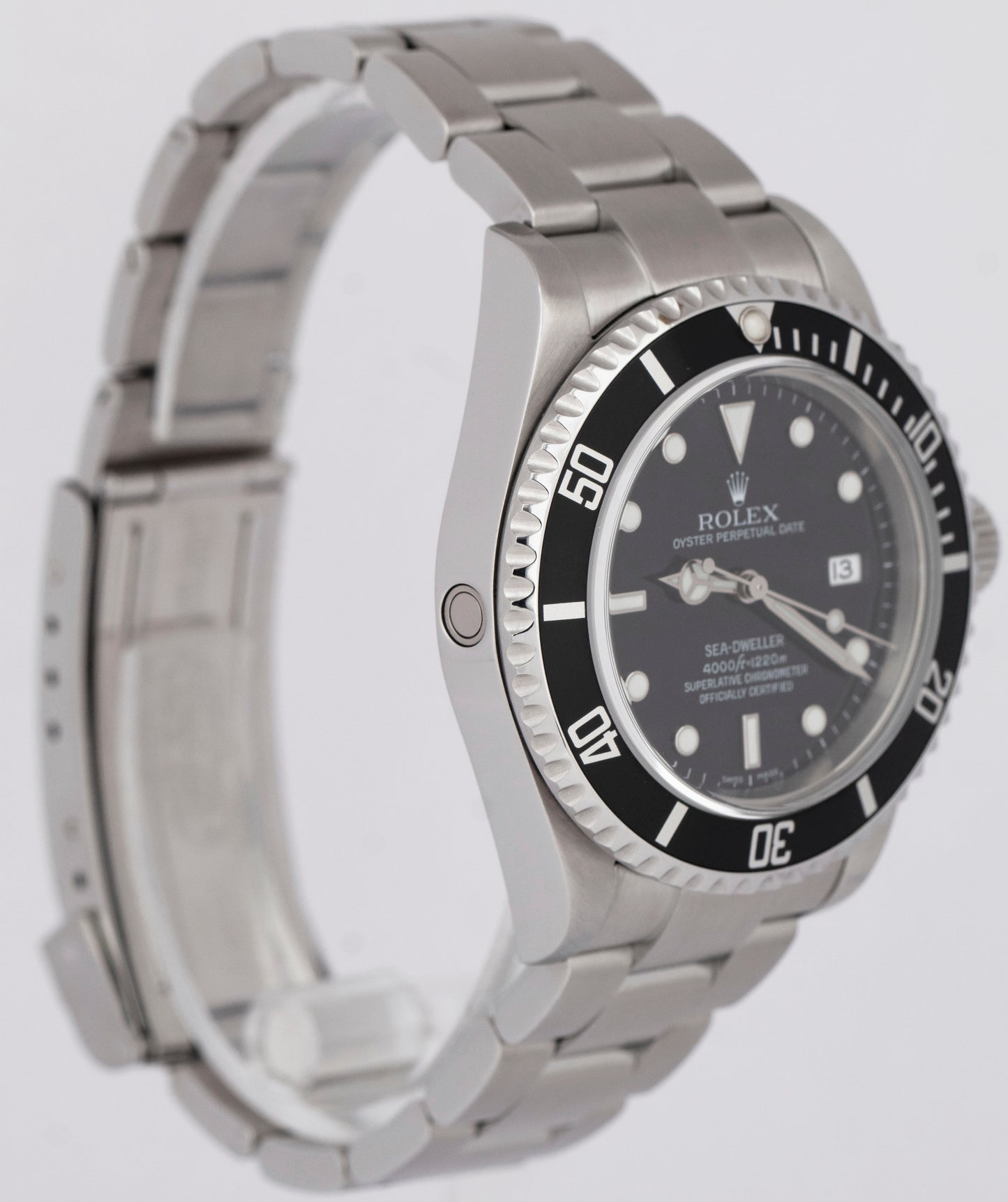 MINT Rolex Sea-Dweller 40mm BLACK Stainless Steel Oyster Date Dive Watch 16600