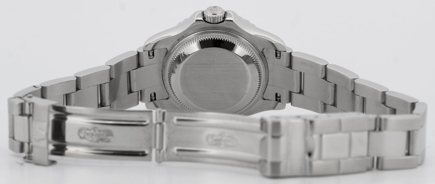 Ladies Rolex Yacht-Master Stainless Steel Platinum 29mm Date Watch 169622