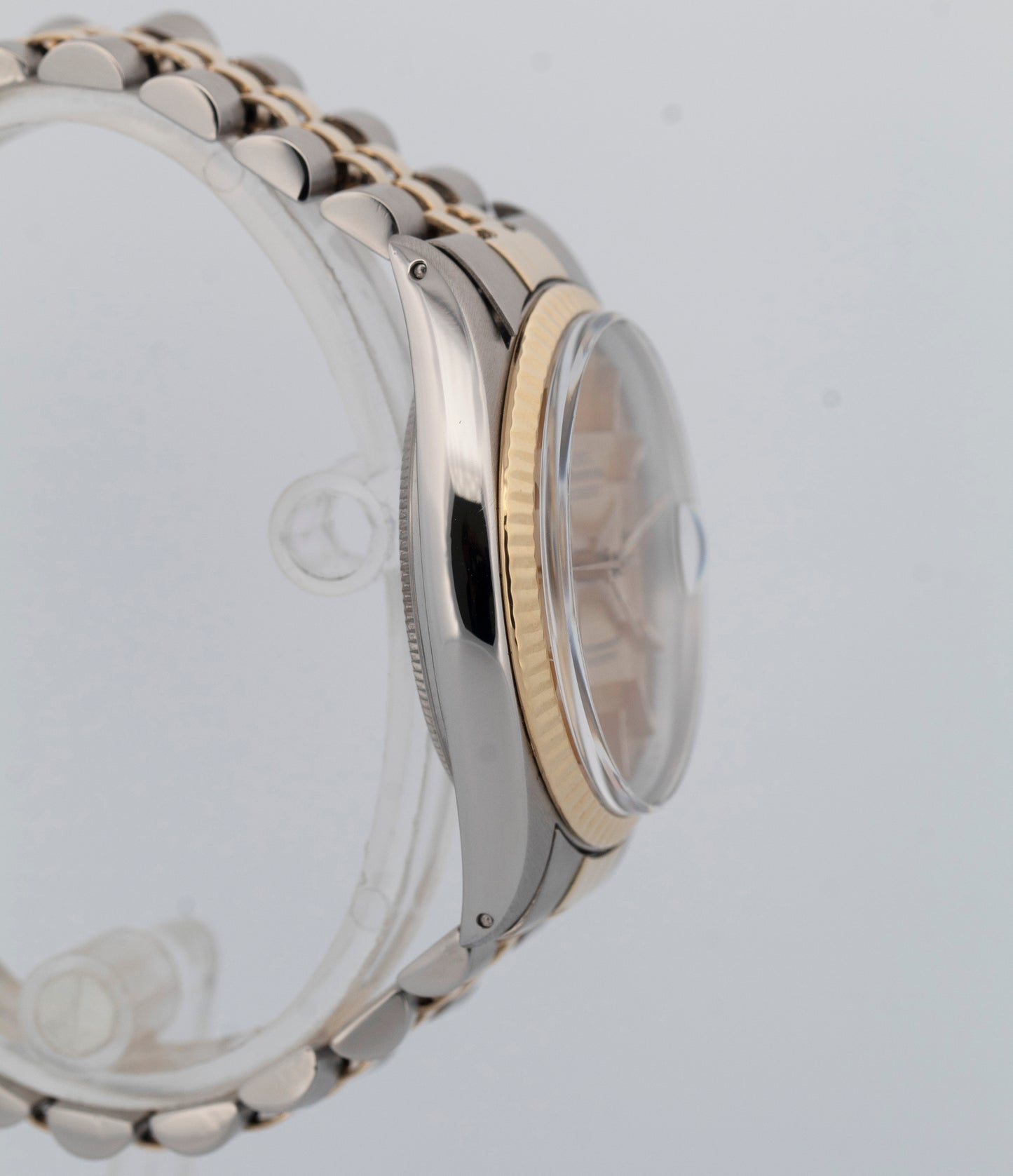 Rolex DateJust 36mm Champagne LINEN Two-Tone 14K Yellow Gold Steel Watch 16013