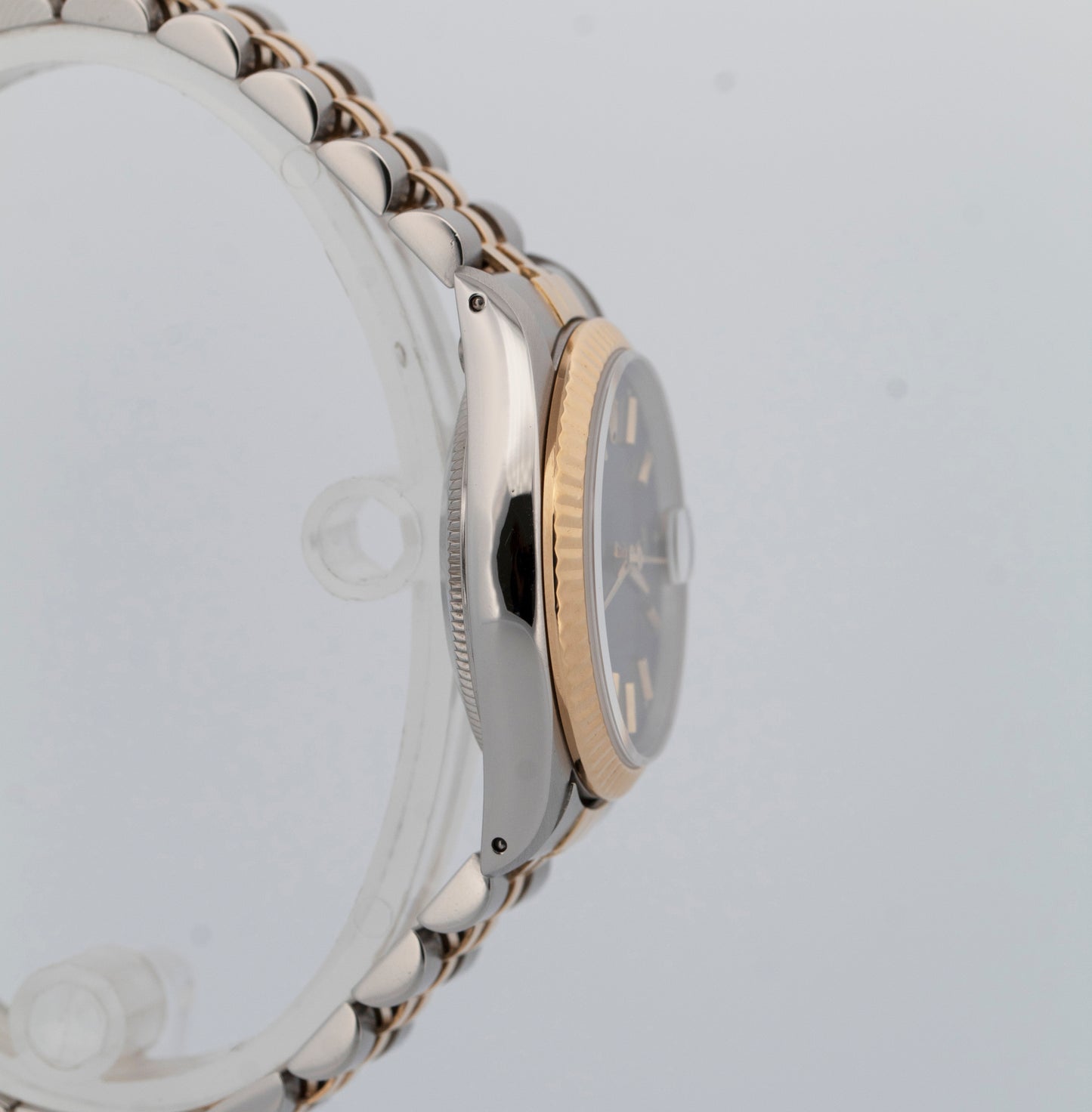 Rolex DateJust 31mm Midsize Two-Tone BLUE 18K Yellow Gold Fluted Watch 68273