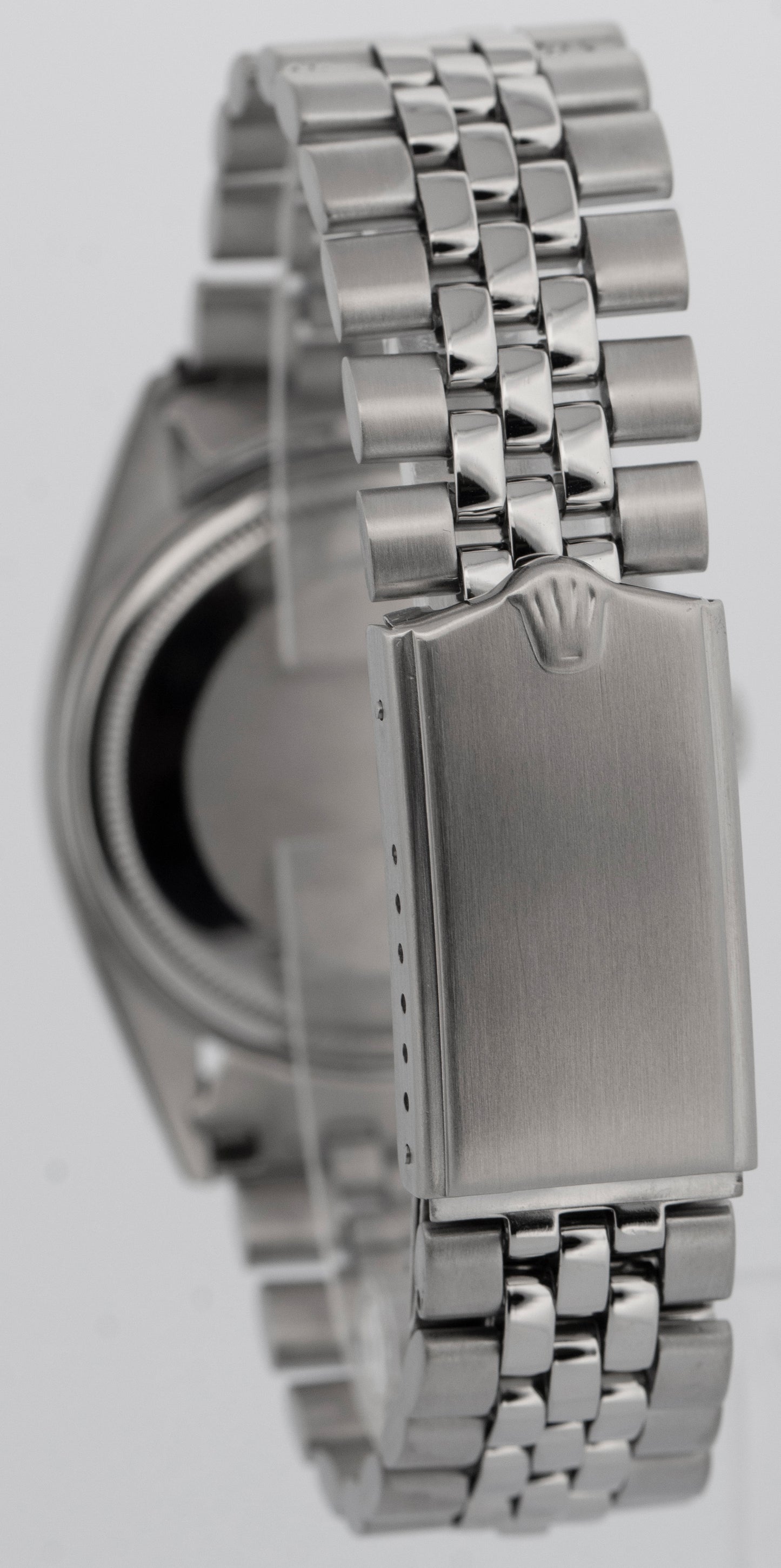 Rolex DateJust 36mm Silver Stainless Steel Engine Turned Jubilee Watch 1603