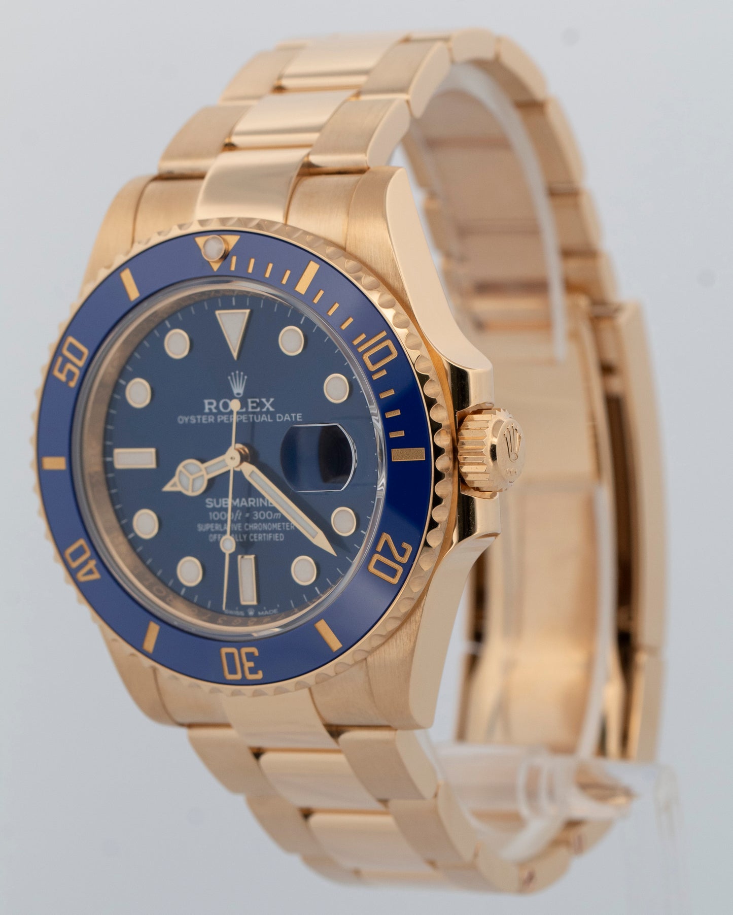 2024 PAPERS Rolex Submariner Date BLUE 18K Yellow Gold 41mm 126618 LB Watch BOX