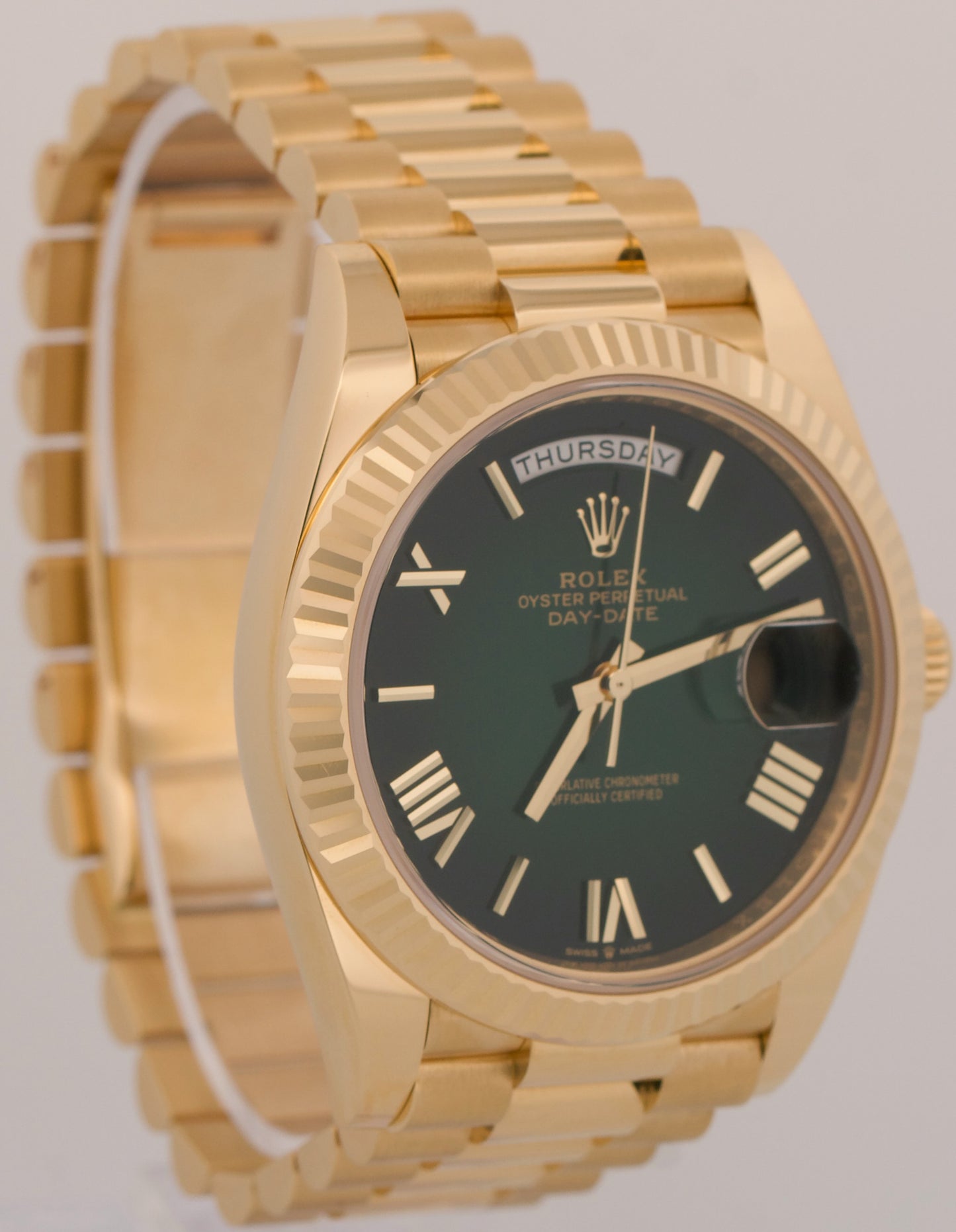 2026 PAPERS Rolex Day-Date President 18K Gold GREEN OMBRE ROMAN 40mm 228238 BOX