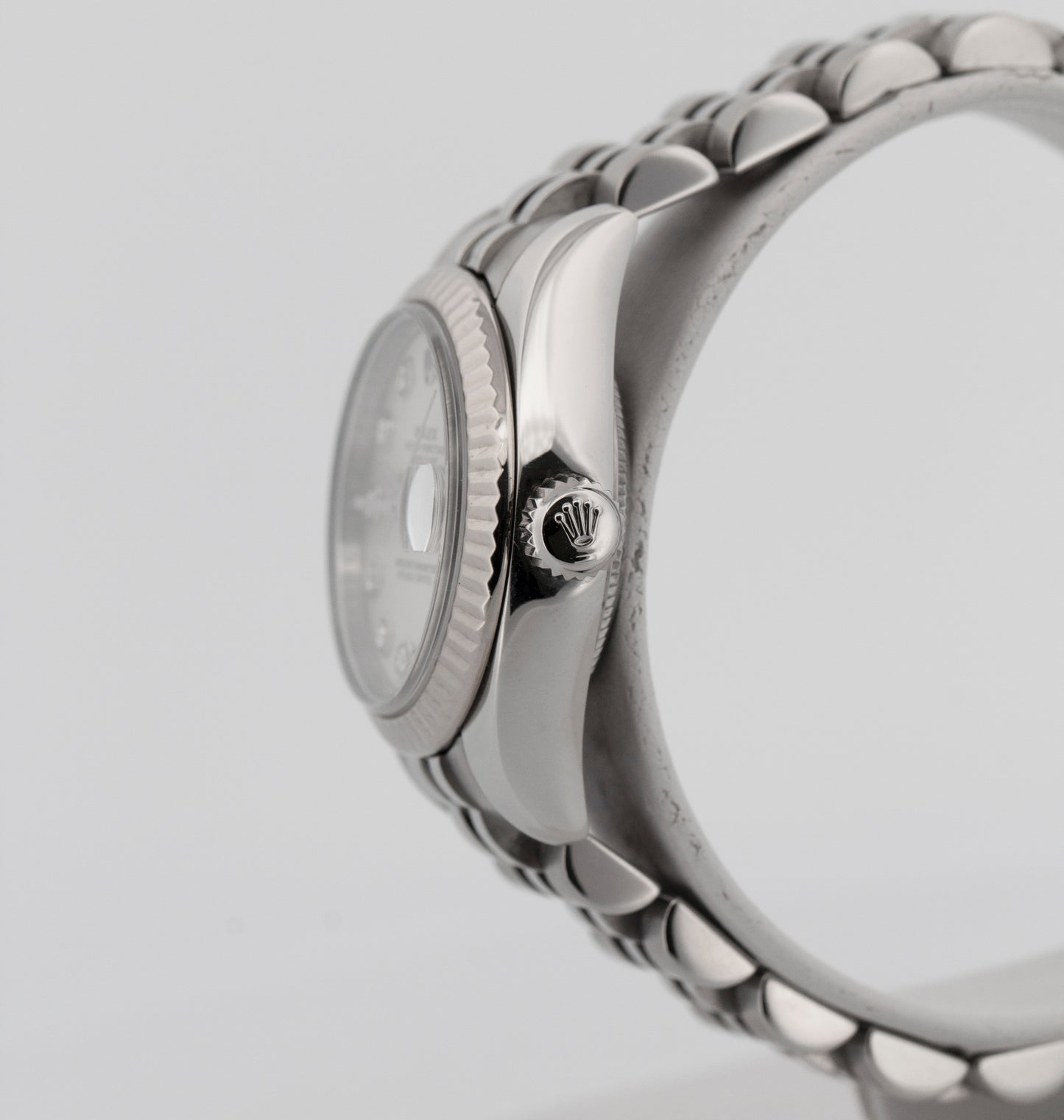 2010 Rolex DateJust 179174 Diamond Silver Steel Jubilee 26mm Watch Box Papers