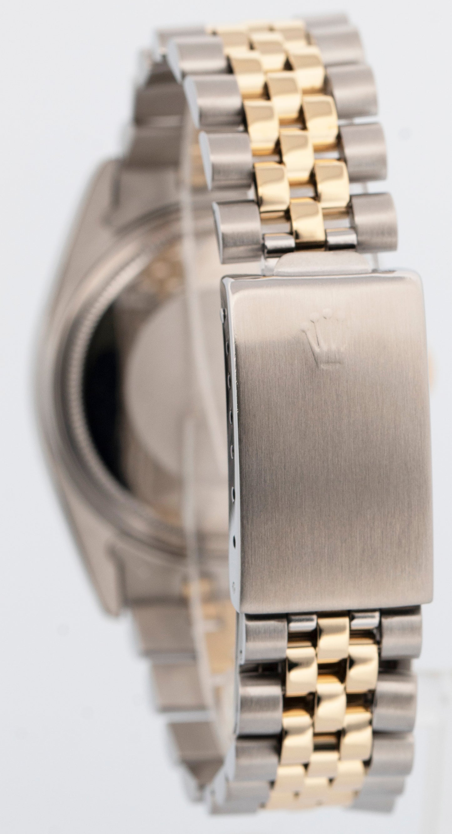 Rolex DateJust 36mm Champagne LINEN Two-Tone 14K Yellow Gold Steel Watch 16013