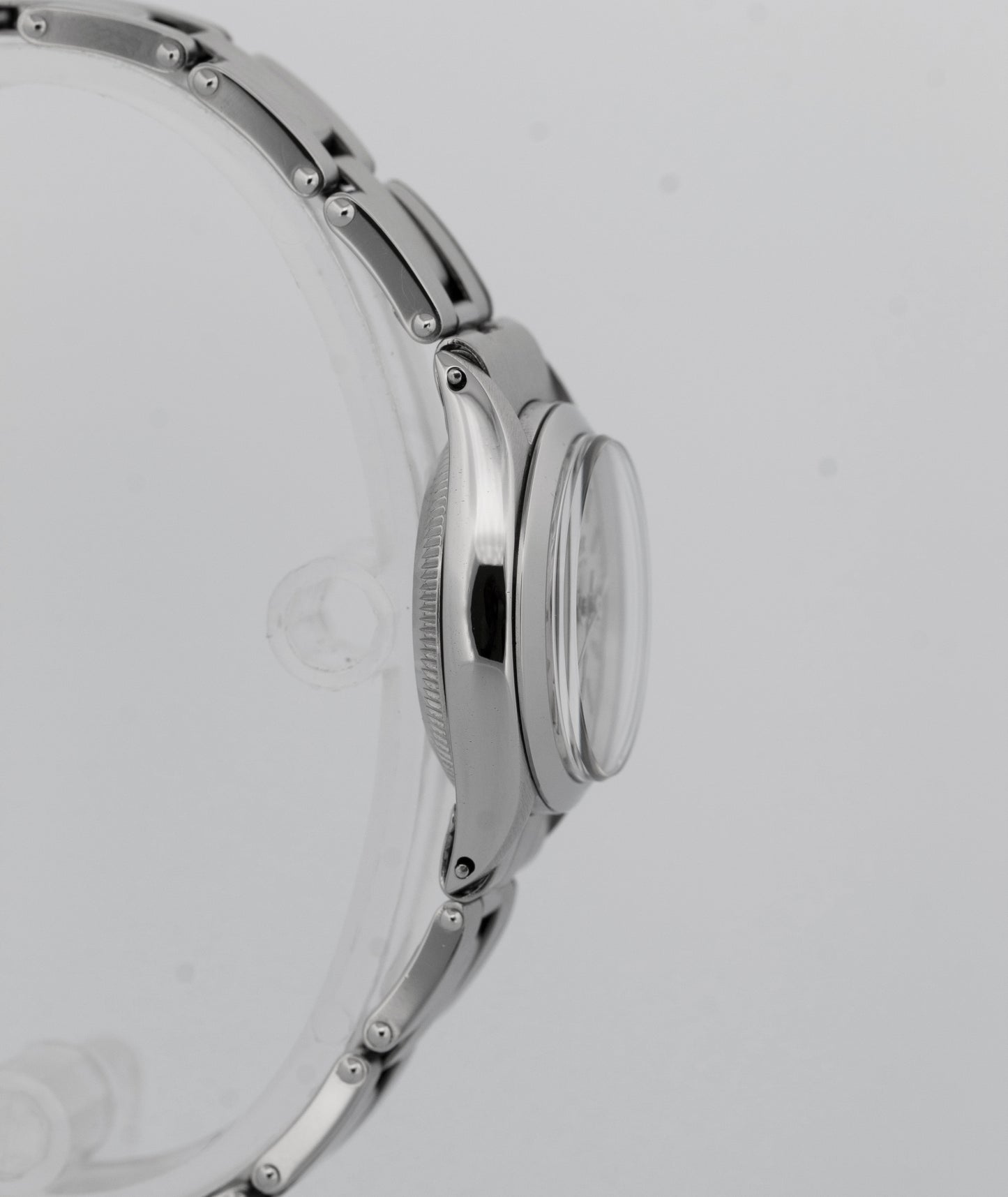 Ladies Rolex Oyster Perpetual 24mm White Stainless Steel Automatic Watch 6618