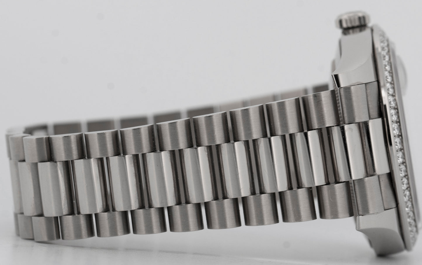 PAPERS Rolex Day-Date 40mm METEORITE BAGUETTE DIAMOND 18K White Gold 228349 RBR