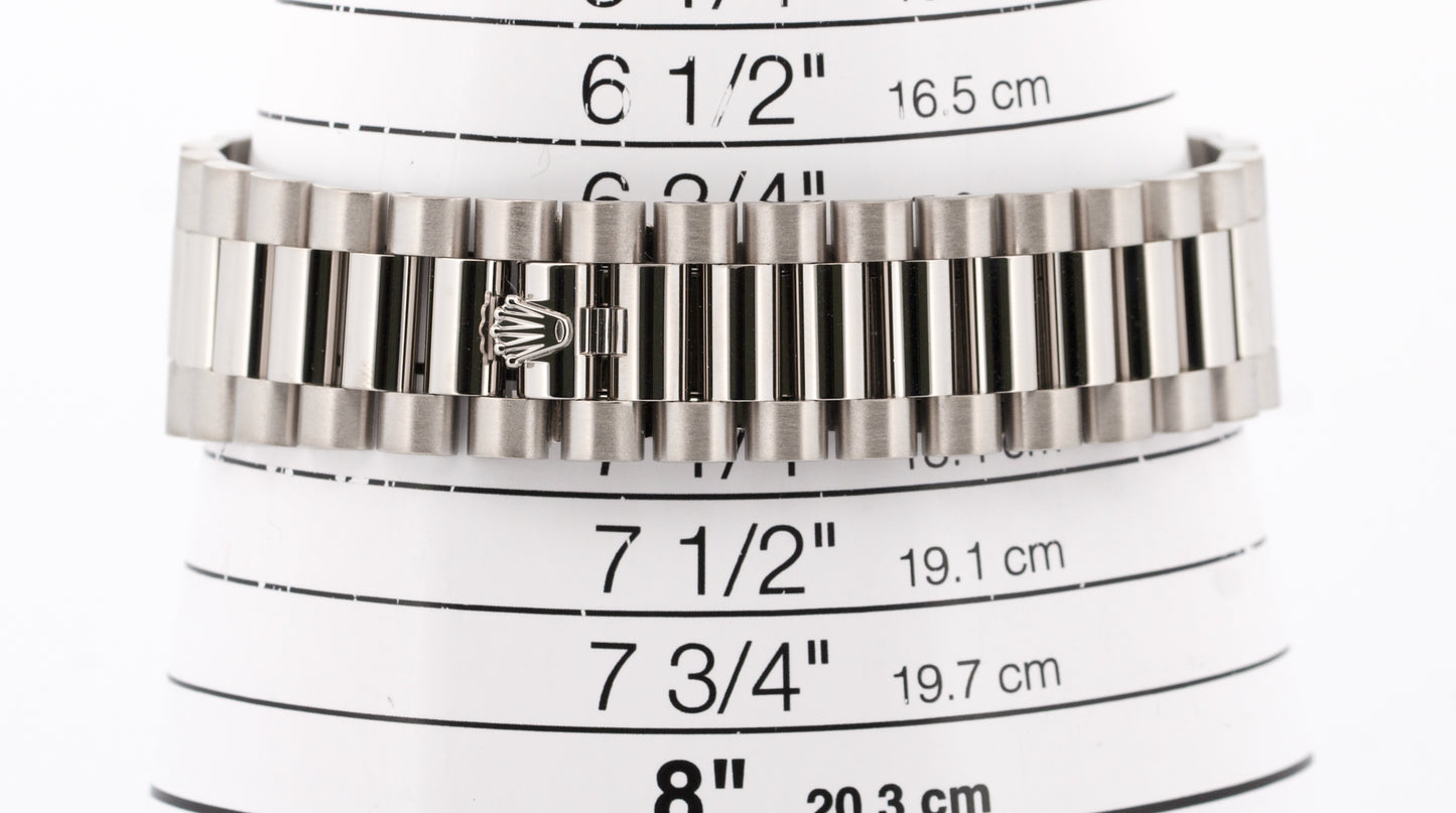 Rolex Day-Date 40mm OLIVE ROMAN Green President 18K White Gold 228239 Watch BOX