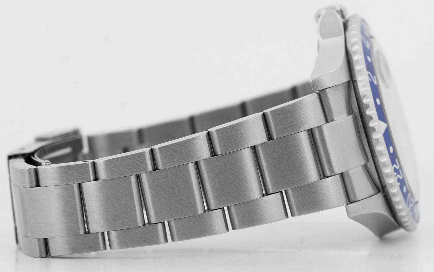 Rolex GMT-Master II 40mm PEPSI Red Blue Stainless Steel NO-HOLES 16710 Watch