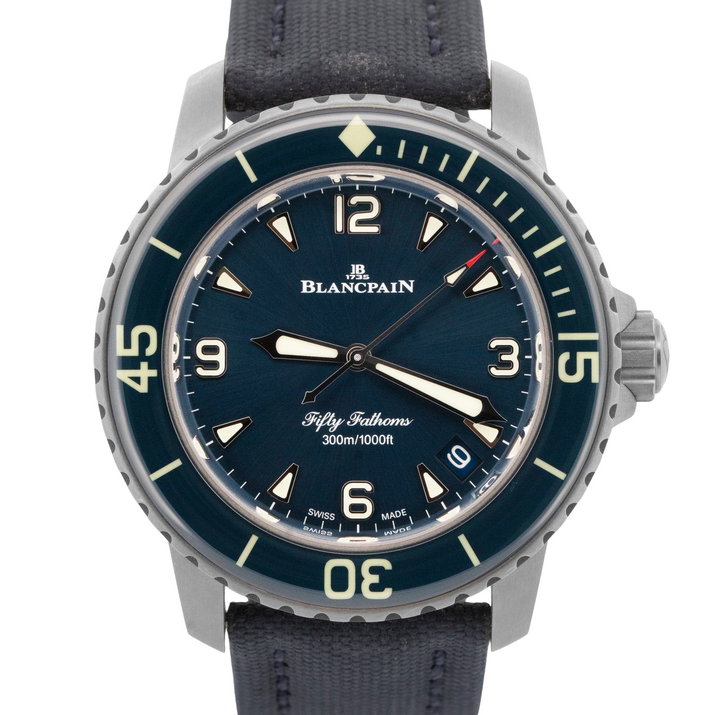 PAPERS Blancpain Fifty Fathoms Titanium Blue Watch 42mm 5010 12B40 O52B BOX