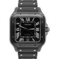 PAPERS Cartier Santos 39.8mm ADLC Black Stainless Steel 4072 Watch WSSA0039 BOX