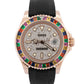Rolex Yacht-Master 18k Rose Gold RAINBOW SAPPHIRE DIAMOND Black 40mm 116655
