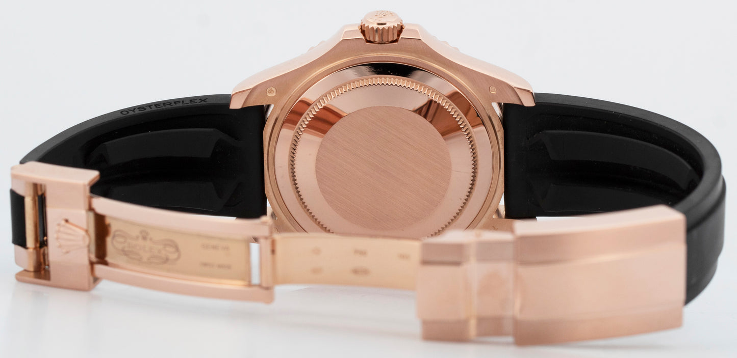 PAPERS Rolex Yacht-Master Black 18K Rose Gold Oysterflex 37mm Watch 268655 BOX