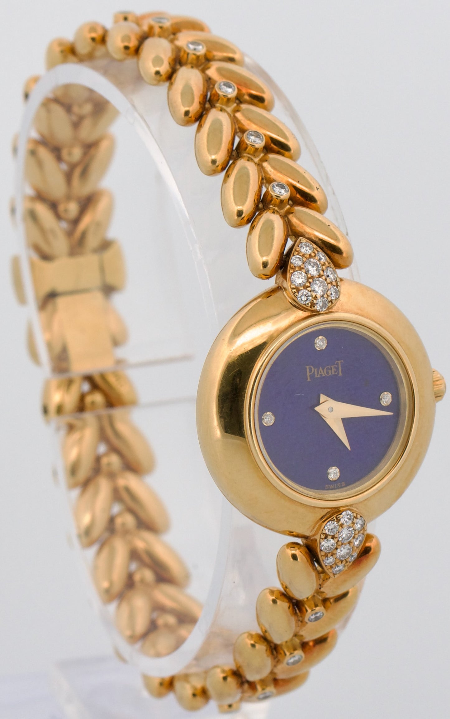 2009 PAPERS Ladies Piaget 18K Gold BLUE LAPIS DIAMOND Quartz 23mm 5213 E 114 BOX