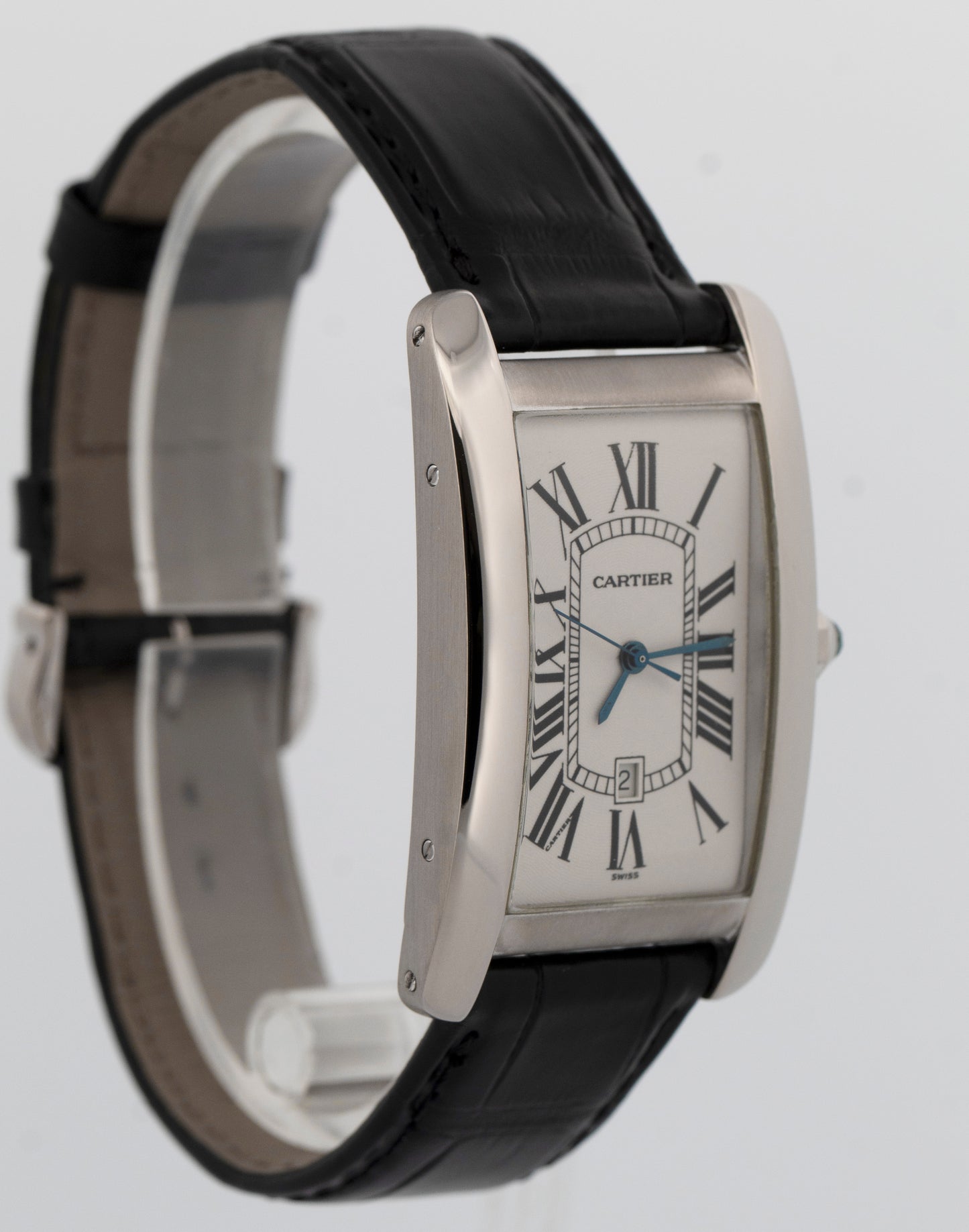 Cartier Tank Américaine WHITE 18K White Gold 26mm x 45mm 1741 Watch BOX