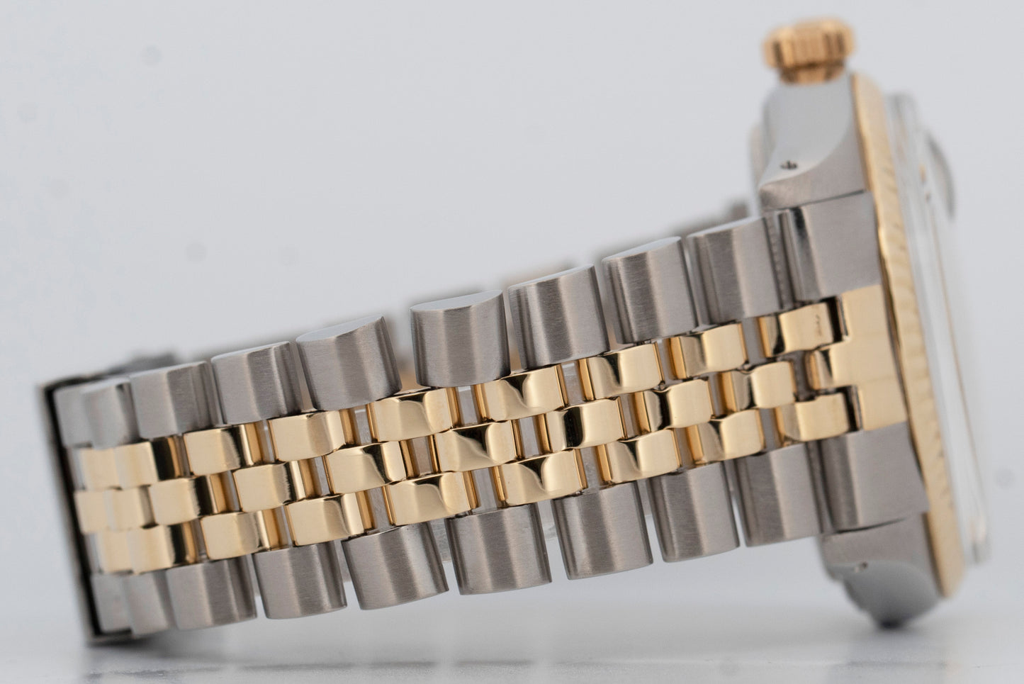 Rolex DateJust 36mm Champagne LINEN Two-Tone 14K Yellow Gold Steel Watch 16013